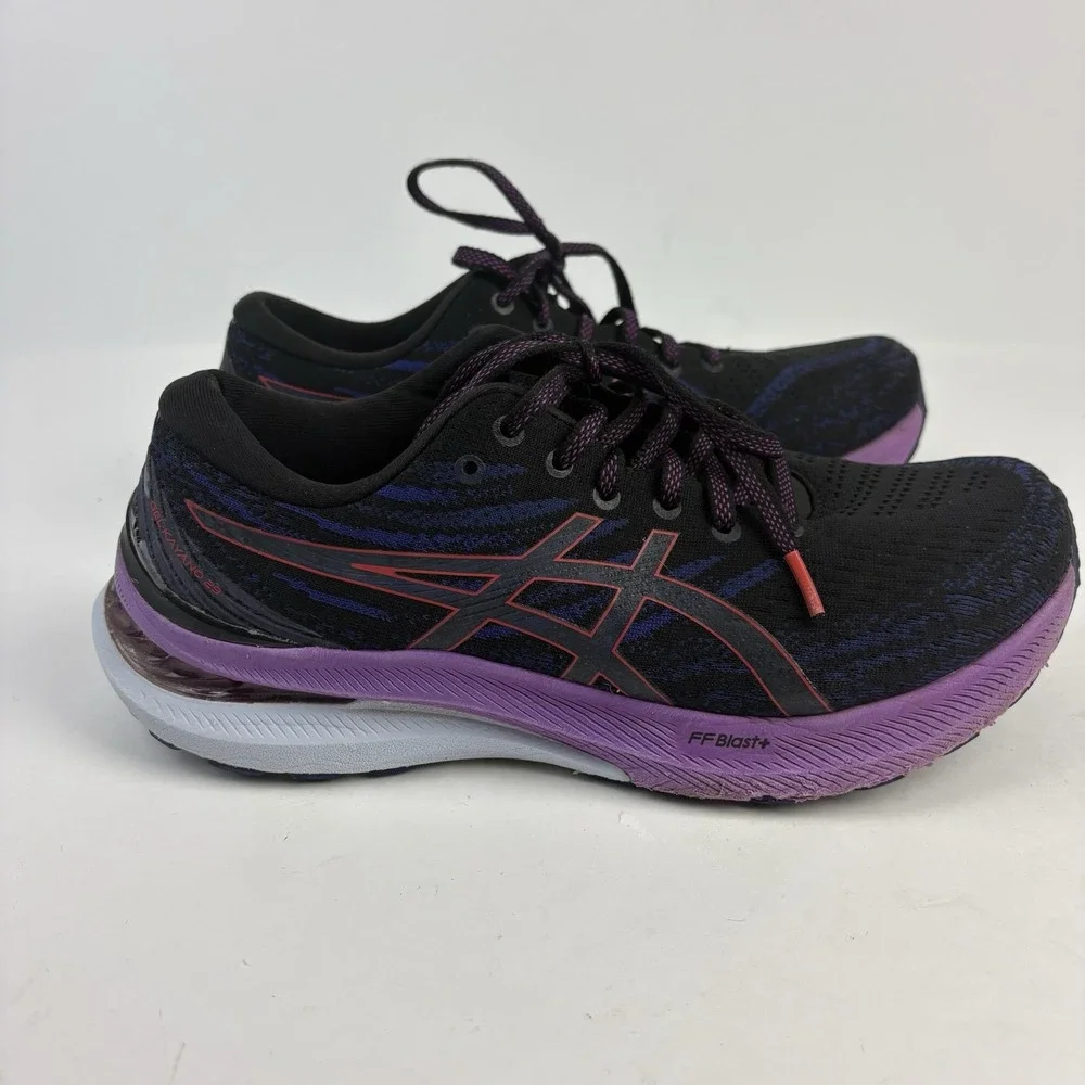 Asics Gel-Kayano 29 Running Shoes Womens Size 8 Black Purple Training
